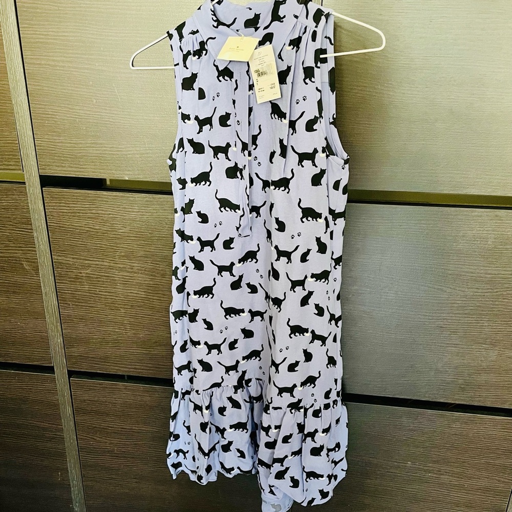 New with tags KATE SPADE BLUE CATS AND CREAM dress